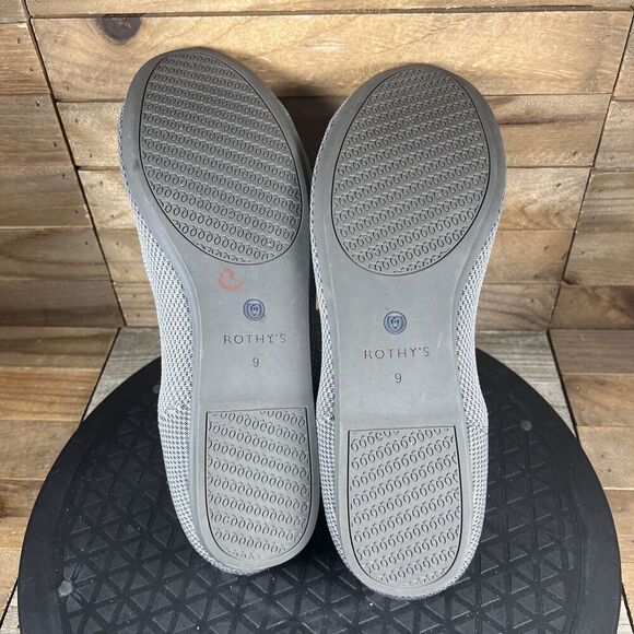 Rothy’s Women's Size 9 Flax Birdseye Light Grey Round Toe Casual Slip On Flats - Picture 9 of 10